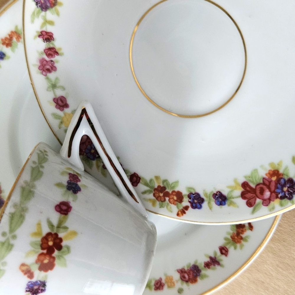 EUC Antique Childs Tea Party Cup Saucer, & Bread Plate Porcelain PreWar Germany. - Picture 5 of 6
